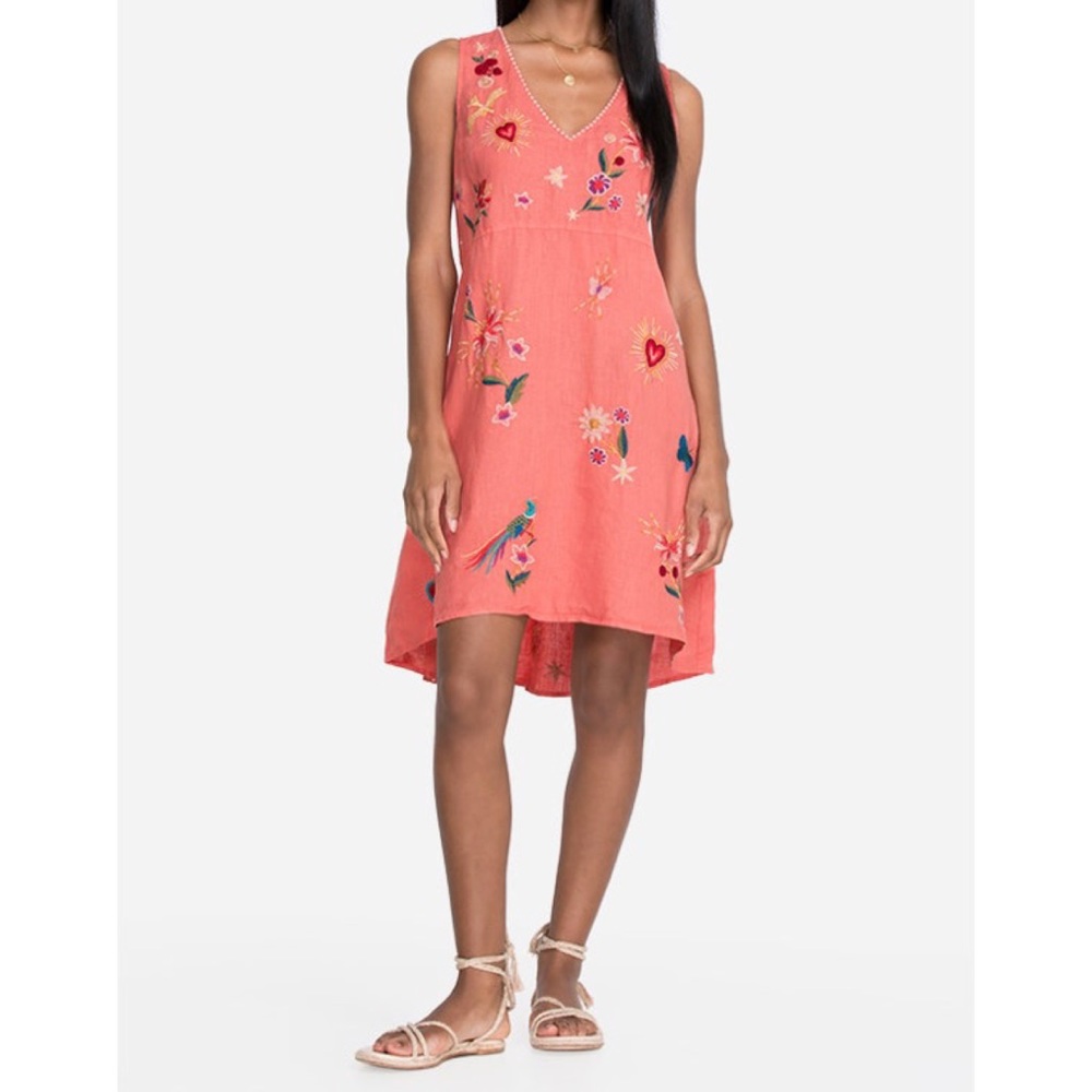 Johnny Was Adara Linen V Neck Tank Dress